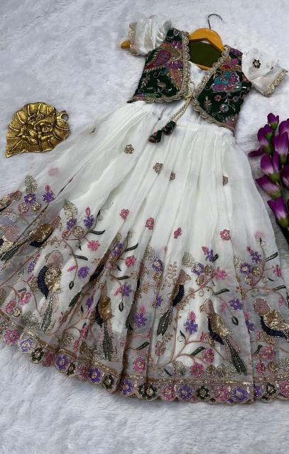 kids koti gown silk white Bulk children clothing